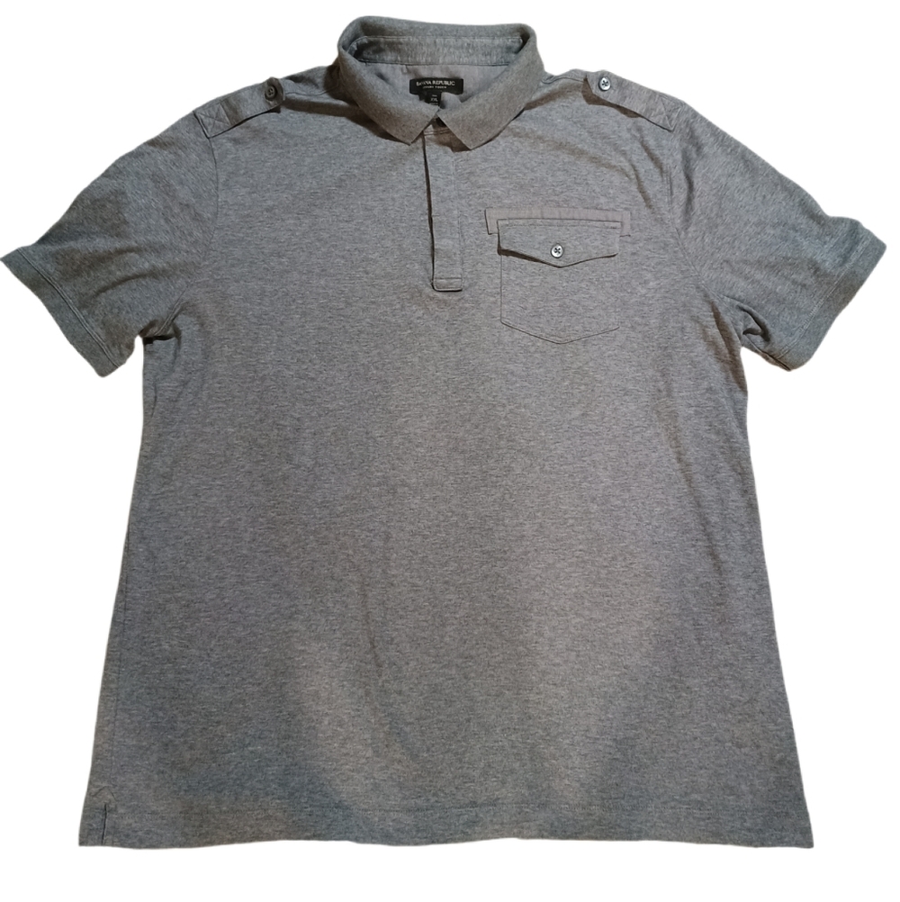 Banana Republic Mens Gray Polo with Buttoned Pocket